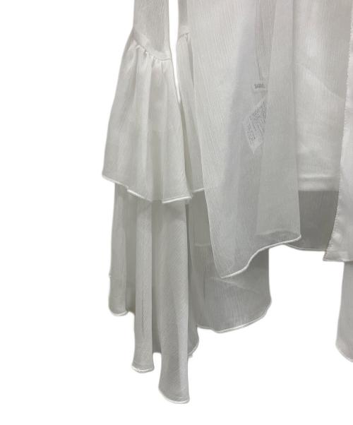 Snidel（スナイデル）Snidel (スナイデル) ラッフルミニセットアップ ホワイトの古着・服飾アイテム