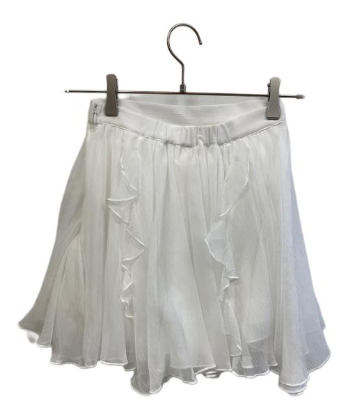 Snidel（スナイデル）Snidel (スナイデル) ラッフルミニセットアップ ホワイトの古着・服飾アイテム