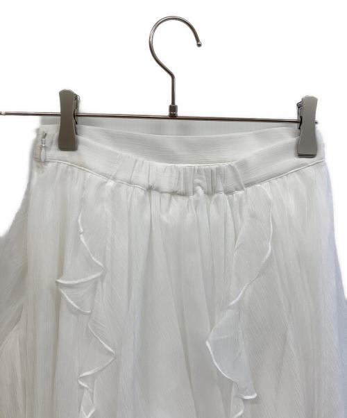 Snidel（スナイデル）Snidel (スナイデル) ラッフルミニセットアップ ホワイトの古着・服飾アイテム
