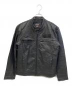 adidas×HARLEY-DAVIDSONアディダス×ハーレーダビッドソン）の古着「レザージャケット」｜ブラック