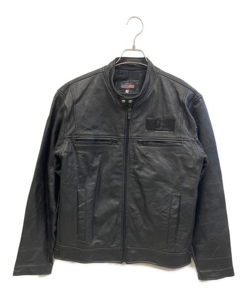 adidas（アディダス）adidas (アディダス) HARLEY-DAVIDSON (ハーレーダビッドソン) レザージャケット ブラック サイズ:FREEの古着・服飾アイテム