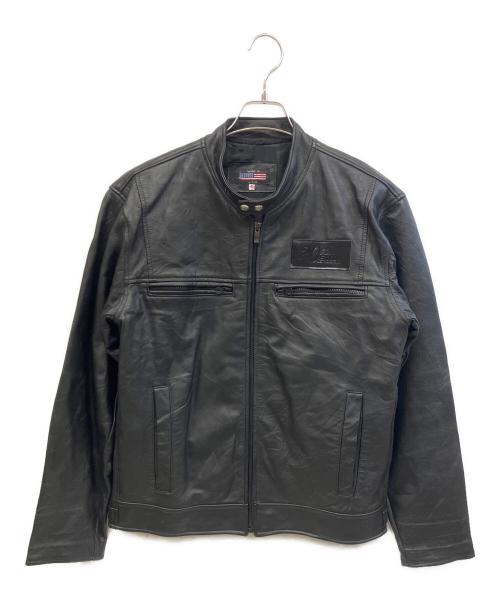 adidas（アディダス）adidas (アディダス) HARLEY-DAVIDSON (ハーレーダビッドソン) レザージャケット ブラック サイズ:FREEの古着・服飾アイテム