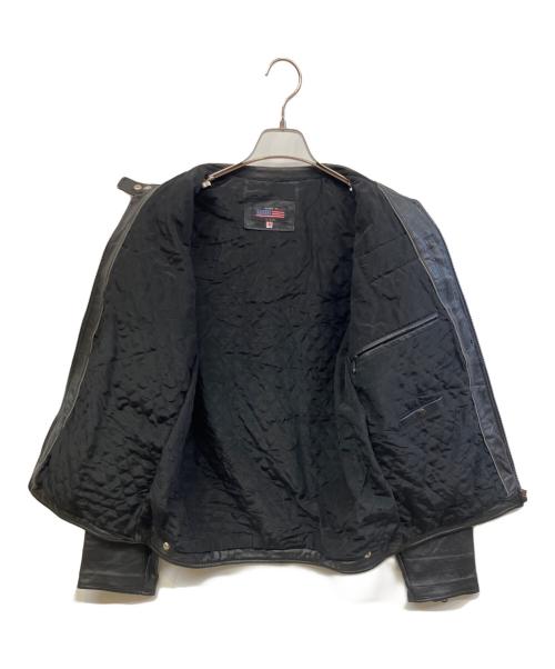adidas（アディダス）adidas (アディダス) HARLEY-DAVIDSON (ハーレーダビッドソン) レザージャケット ブラック サイズ:FREEの古着・服飾アイテム