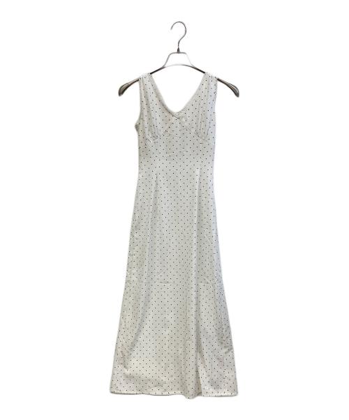 darich（ダーリッチ）Darich (ダーリッチ) ドットギャザーロングワンピース ホワイト サイズ:Freeの古着・服飾アイテム