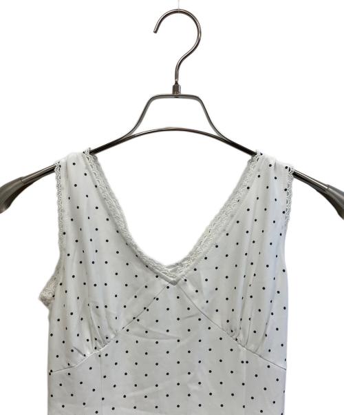 darich（ダーリッチ）Darich (ダーリッチ) ドットギャザーロングワンピース ホワイト サイズ:Freeの古着・服飾アイテム