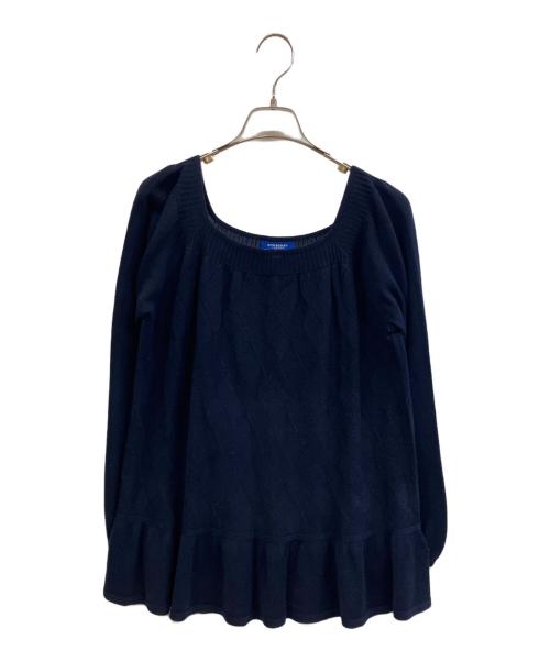 BURBERRY BLUE LABEL（バーバリー ブルー レーベル）BURBERRY BLUE LABEL (バーバリー ブルー レーベル) 薄手ニット ネイビー サイズ:38の古着・服飾アイテム