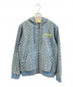 SUPPLIERサプライヤー）の古着「Monogram Denim Hoodie」｜ブルーxイエロー