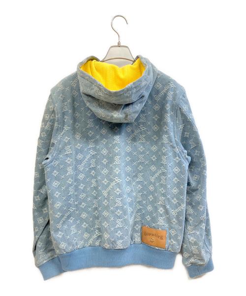 SUPPLIER（サプライヤー）SUPPLIER (サプライヤー) Monogram Denim Hoodie ブルーxイエロー サイズ:Mの古着・服飾アイテム