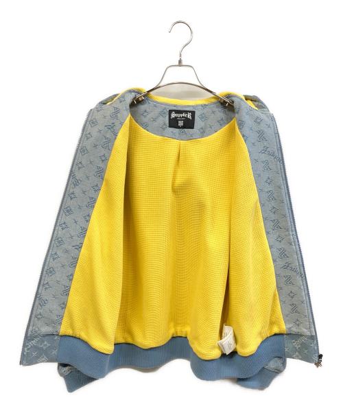 SUPPLIER（サプライヤー）SUPPLIER (サプライヤー) Monogram Denim Hoodie ブルーxイエロー サイズ:Mの古着・服飾アイテム