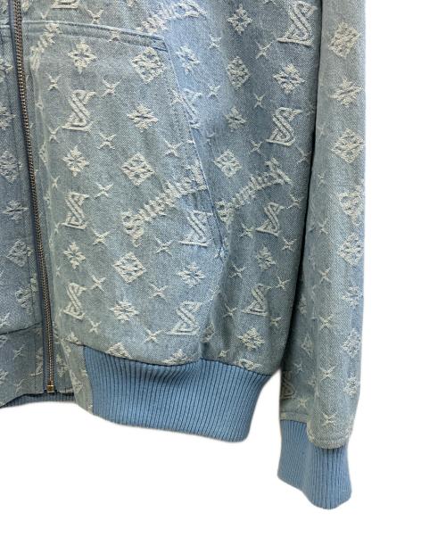 SUPPLIER（サプライヤー）SUPPLIER (サプライヤー) Monogram Denim Hoodie ブルーxイエロー サイズ:Mの古着・服飾アイテム