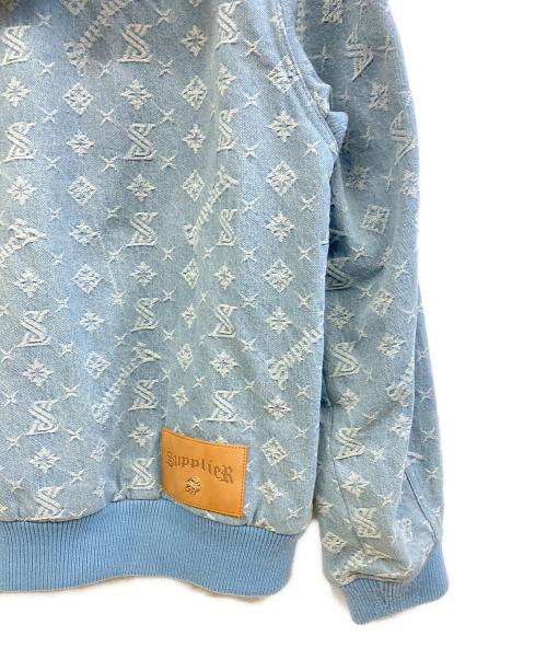 SUPPLIER（サプライヤー）SUPPLIER (サプライヤー) Monogram Denim Hoodie ブルーxイエロー サイズ:Mの古着・服飾アイテム