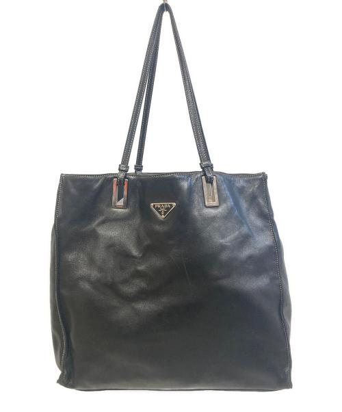 PRADA（プラダ）PRADA (プラダ) レザートートバッグ ブラックの古着・服飾アイテム