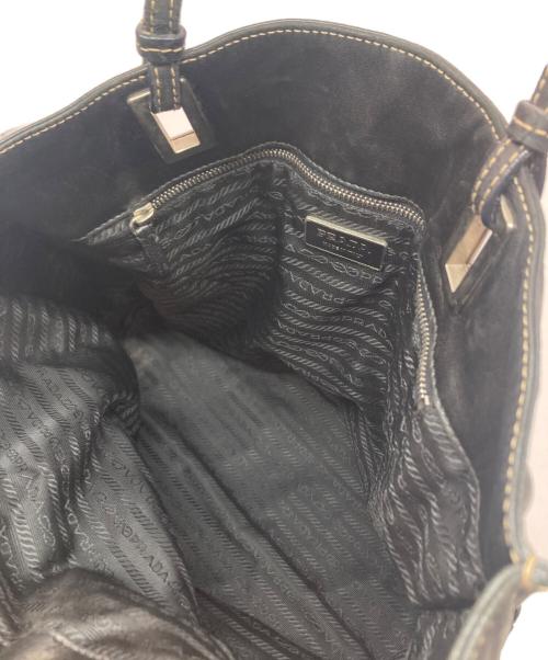 PRADA（プラダ）PRADA (プラダ) レザートートバッグ ブラックの古着・服飾アイテム