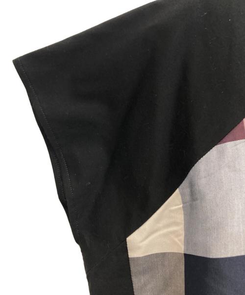 BURBERRY BLUE LABEL（バーバリー ブルー レーベル）BURBERRY BLUE LABEL (バーバリー ブルー レーベル) 半袖カットソー ブラック×ブラウン サイズ:38の古着・服飾アイテム
