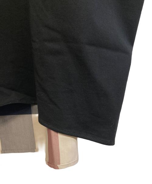 BURBERRY BLUE LABEL（バーバリー ブルー レーベル）BURBERRY BLUE LABEL (バーバリー ブルー レーベル) 半袖カットソー ブラック×ブラウン サイズ:38の古着・服飾アイテム