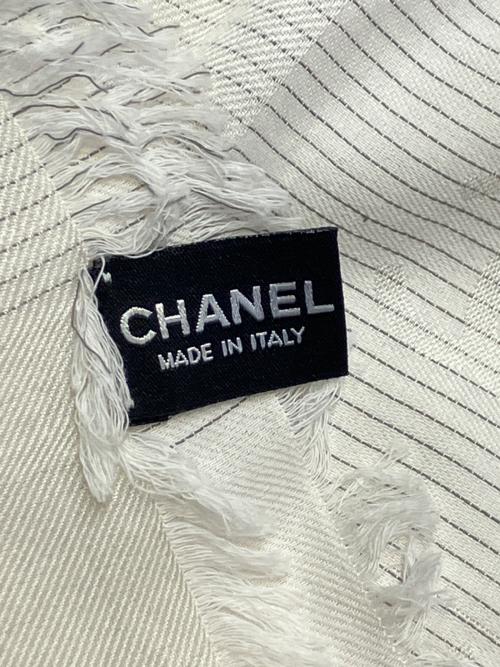 CHANEL（シャネル）CHANEL (シャネル) ショール ライトグレー×ホワイトの古着・服飾アイテム