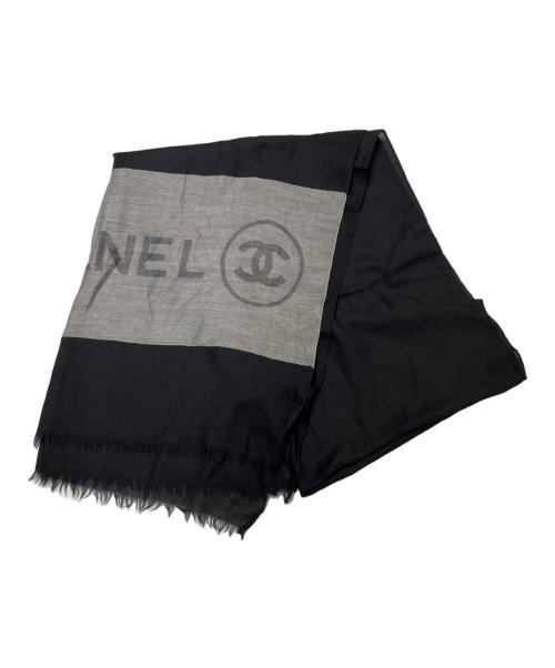 CHANEL（シャネル）CHANEL (シャネル) ショール カシミヤ100%  ブラック×グレーの古着・服飾アイテム