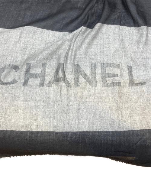CHANEL（シャネル）CHANEL (シャネル) ショール カシミヤ100%  ブラック×グレーの古着・服飾アイテム