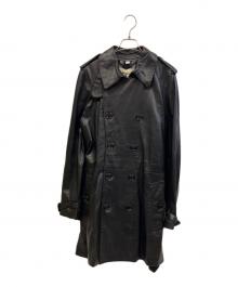 BURBERRY LONDON（バーバリーロンドン）の古着「ラムレザートレンチコート」｜ブラック