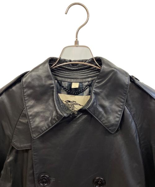 BURBERRY LONDON（バーバリーロンドン）BURBERRY LONDON (バーバリーロンドン) ラムレザートレンチコート ブラック サイズ:48の古着・服飾アイテム