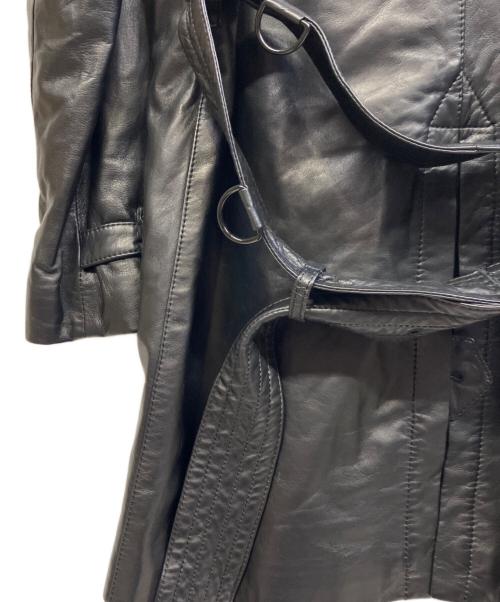 BURBERRY LONDON（バーバリーロンドン）BURBERRY LONDON (バーバリーロンドン) ラムレザートレンチコート ブラック サイズ:48の古着・服飾アイテム