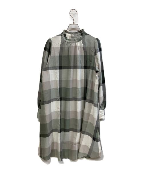BLUE LABEL CRESTBRIDGE（ブルーレーベルクレストブリッジ）BLUE LABEL CRESTBRIDGE (ブルーレーベルクレストブリッジ) 長袖ワンピース グレー サイズ:38 未使用品の古着・服飾アイテム