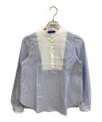 BLUE LABEL CRESTBRIDGEブルーレーベルクレストブリッジ）の古着「長袖ブラウス」｜ブルー×ホワイト