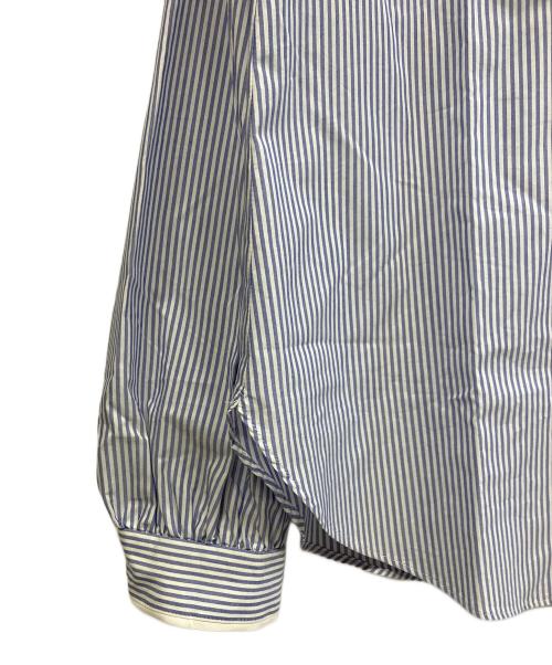 BLUE LABEL CRESTBRIDGE（ブルーレーベルクレストブリッジ）BLUE LABEL CRESTBRIDGE (ブルーレーベルクレストブリッジ) 長袖ブラウス ブルー×ホワイト サイズ:38の古着・服飾アイテム