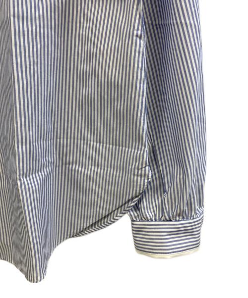 BLUE LABEL CRESTBRIDGE（ブルーレーベルクレストブリッジ）BLUE LABEL CRESTBRIDGE (ブルーレーベルクレストブリッジ) 長袖ブラウス ブルー×ホワイト サイズ:38の古着・服飾アイテム
