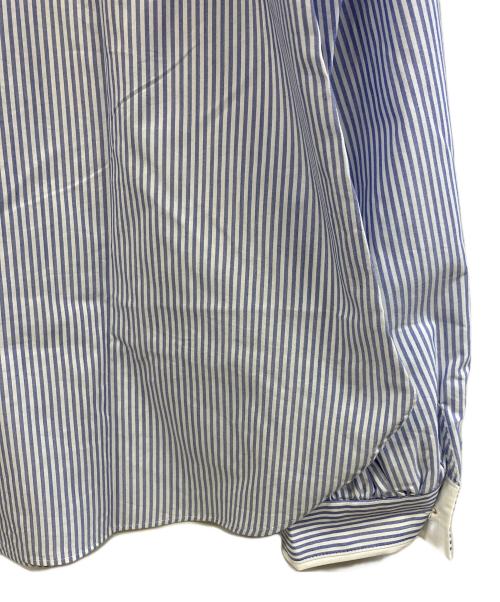 BLUE LABEL CRESTBRIDGE（ブルーレーベルクレストブリッジ）BLUE LABEL CRESTBRIDGE (ブルーレーベルクレストブリッジ) 長袖ブラウス ブルー×ホワイト サイズ:38の古着・服飾アイテム