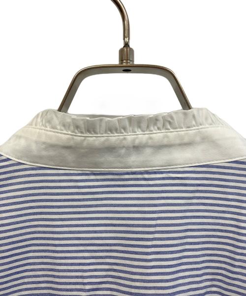 BLUE LABEL CRESTBRIDGE（ブルーレーベルクレストブリッジ）BLUE LABEL CRESTBRIDGE (ブルーレーベルクレストブリッジ) 長袖ブラウス ブルー×ホワイト サイズ:38の古着・服飾アイテム