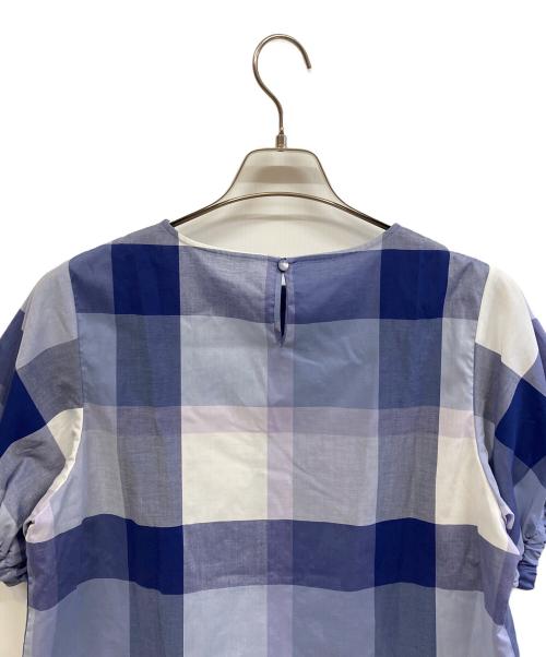 BLUE LABEL CRESTBRIDGE（ブルーレーベルクレストブリッジ）BLUE LABEL CRESTBRIDGE (ブルーレーベルクレストブリッジ) 半袖ブラウス ブルー サイズ:38の古着・服飾アイテム