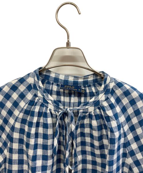 POLO RALPH LAUREN（ポロ・ラルフローレン）POLO RALPH LAUREN (ポロ・ラルフローレン) 半袖ブラウス ブルー サイズ:Mの古着・服飾アイテム