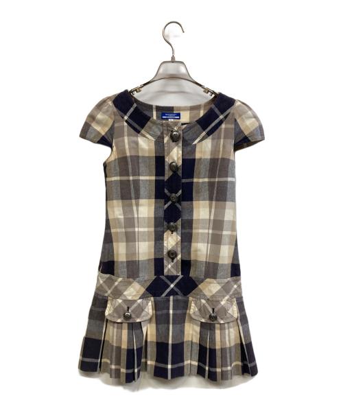 BURBERRY BLUE LABEL（バーバリー ブルー レーベル）BURBERRY BLUE LABEL (バーバリー ブルー レーベル) 半袖ワンピース ブラウン サイズ:36の古着・服飾アイテム