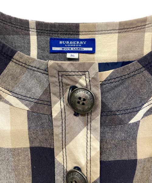 BURBERRY BLUE LABEL（バーバリー ブルー レーベル）BURBERRY BLUE LABEL (バーバリー ブルー レーベル) 半袖ワンピース ブラウン サイズ:36の古着・服飾アイテム