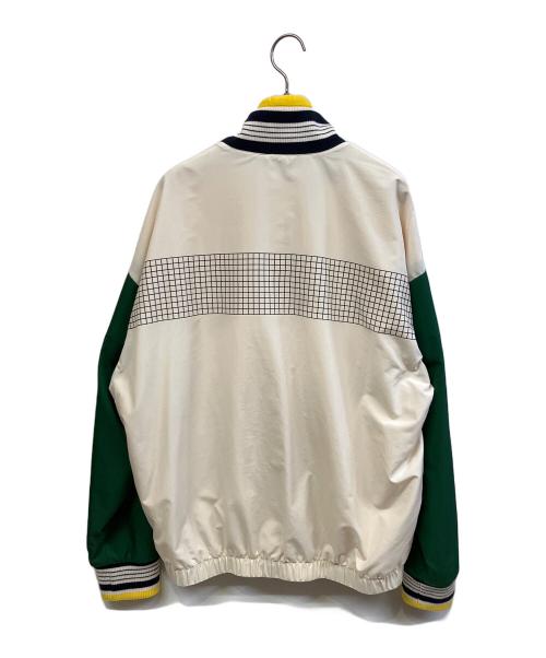 LACOSTE（ラコステ）LACOSTE (ラコステ) ボーダーリブニットネックジップアップジャケット ベージュ サイズ:FR 50の古着・服飾アイテム
