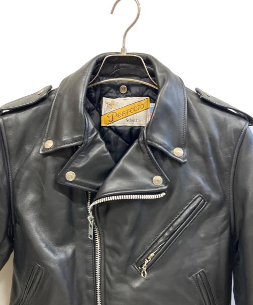 Schott（ショット）Schott (ショット) レザーライダースジャケット ブラック サイズ:36の古着・服飾アイテム