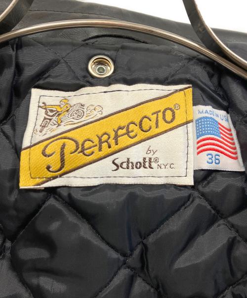 Schott（ショット）Schott (ショット) レザーライダースジャケット ブラック サイズ:36の古着・服飾アイテム