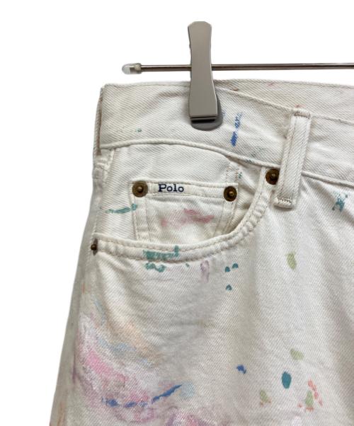POLO RALPH LAUREN（ポロ・ラルフローレン）POLO RALPH LAUREN (ポロ・ラルフローレン) ペイントデニムパンツ ホワイト サイズ:W25の古着・服飾アイテム