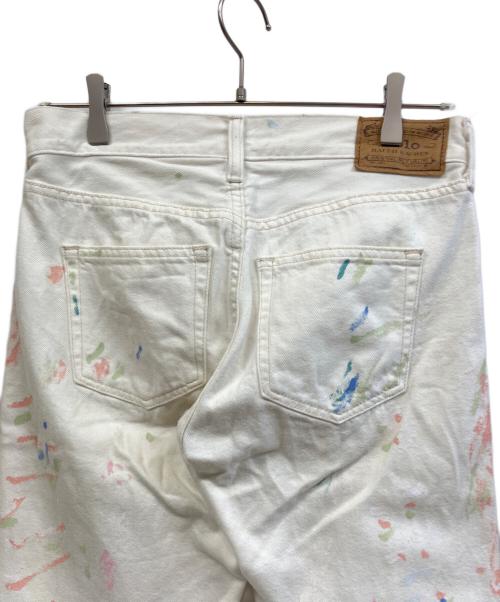 POLO RALPH LAUREN（ポロ・ラルフローレン）POLO RALPH LAUREN (ポロ・ラルフローレン) ペイントデニムパンツ ホワイト サイズ:W25の古着・服飾アイテム