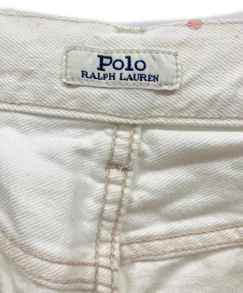 POLO RALPH LAUREN（ポロ・ラルフローレン）POLO RALPH LAUREN (ポロ・ラルフローレン) ペイントデニムパンツ ホワイト サイズ:W25の古着・服飾アイテム
