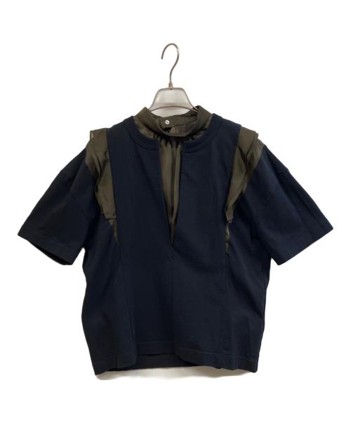 sacai（サカイ）sacai (サカイ) 半袖カットソー ネイビー×カーキ サイズ:1の古着・服飾アイテム