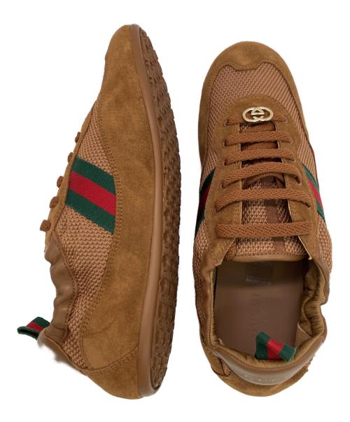 GUCCI（グッチ）GUCCI (グッチ) レザースニーカー ブラウン サイズ:39の古着・服飾アイテム