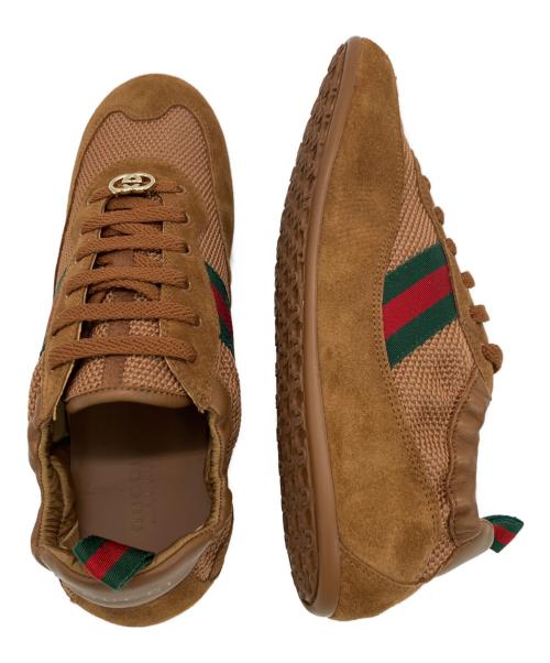GUCCI（グッチ）GUCCI (グッチ) レザースニーカー ブラウン サイズ:39の古着・服飾アイテム