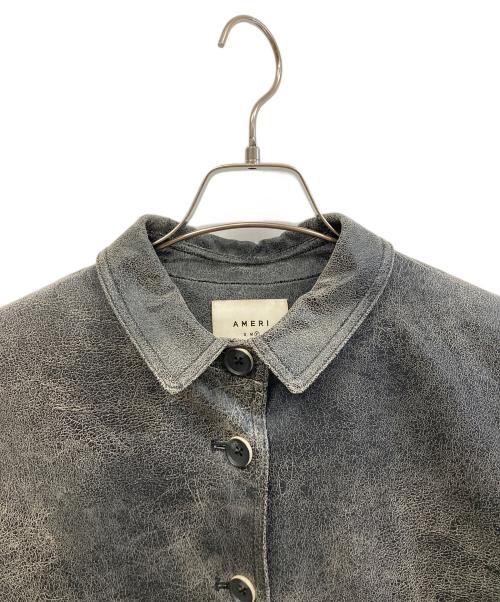 Ameri（アメリ）AMERI (アメリ) フェイクレザージャケット グレー サイズ:Fの古着・服飾アイテム