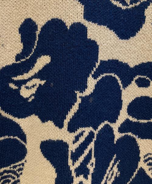 A BATHING APE（アベイシングエイプ）A BATHING APE (アベイシングエイプ) ASIA CAMO KNIT SWEATER ネイビー×ブラウン サイズ:Mの古着・服飾アイテム