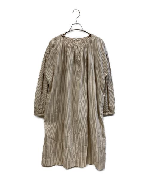 45R（フォーティファイブ・アール）45R (フォーティファイブ・アール) 長袖ワンピース ベージュの古着・服飾アイテム