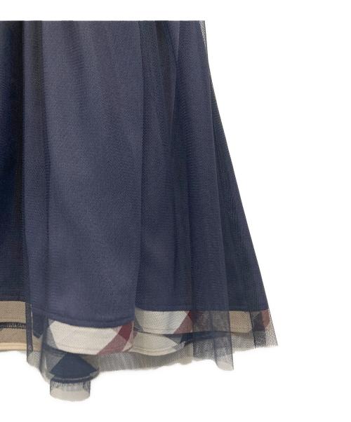 BLUE LABEL CRESTBRIDGE（ブルーレーベルクレストブリッジ）BLUE LABEL CRESTBRIDGE (ブルーレーベルクレストブリッジ) 半袖ワンピース ネイビー サイズ:38 未使用品の古着・服飾アイテム
