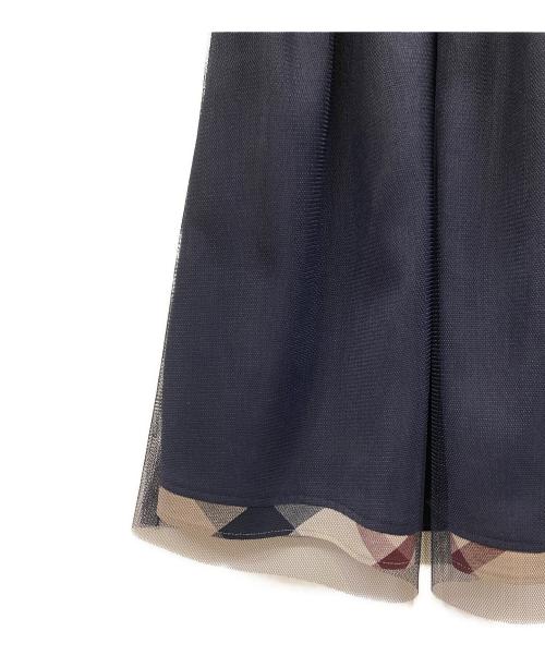 BLUE LABEL CRESTBRIDGE（ブルーレーベルクレストブリッジ）BLUE LABEL CRESTBRIDGE (ブルーレーベルクレストブリッジ) 半袖ワンピース ネイビー サイズ:38 未使用品の古着・服飾アイテム