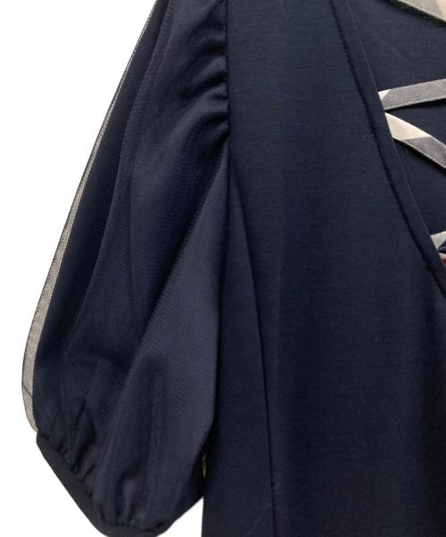 BLUE LABEL CRESTBRIDGE（ブルーレーベルクレストブリッジ）BLUE LABEL CRESTBRIDGE (ブルーレーベルクレストブリッジ) 半袖ワンピース ネイビー サイズ:38 未使用品の古着・服飾アイテム